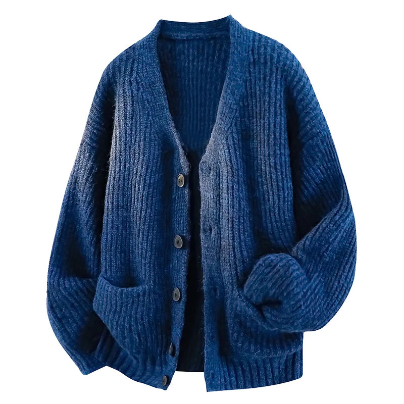 Elliot™ Button-Front V-Neck Knit Sweater