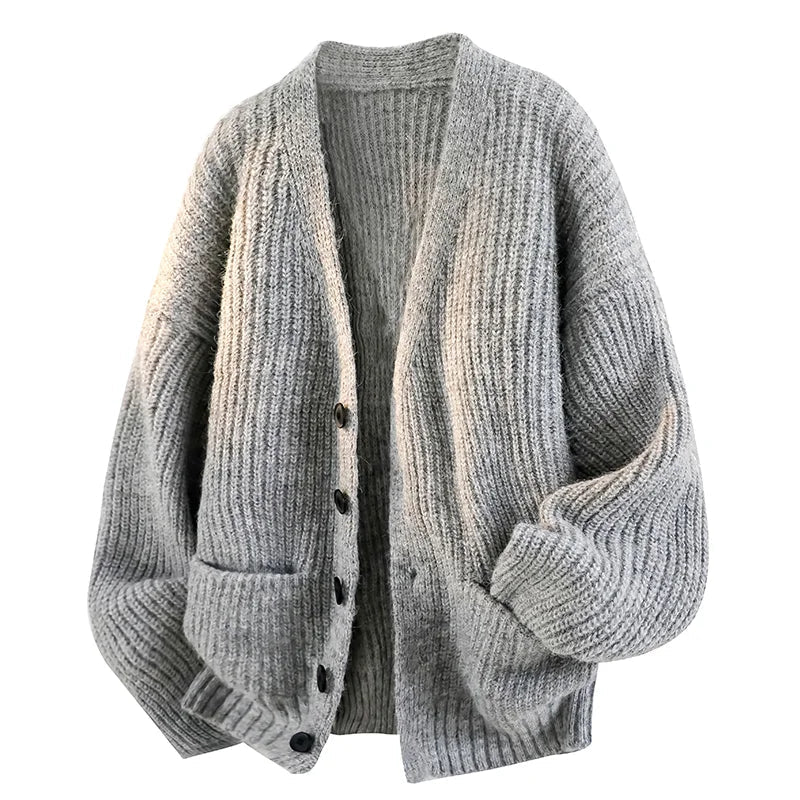 Elliot™ Button-Front V-Neck Knit Sweater