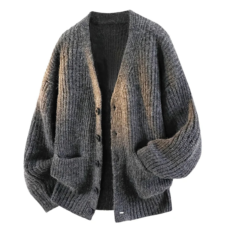 Elliot™ Button-Front V-Neck Knit Sweater