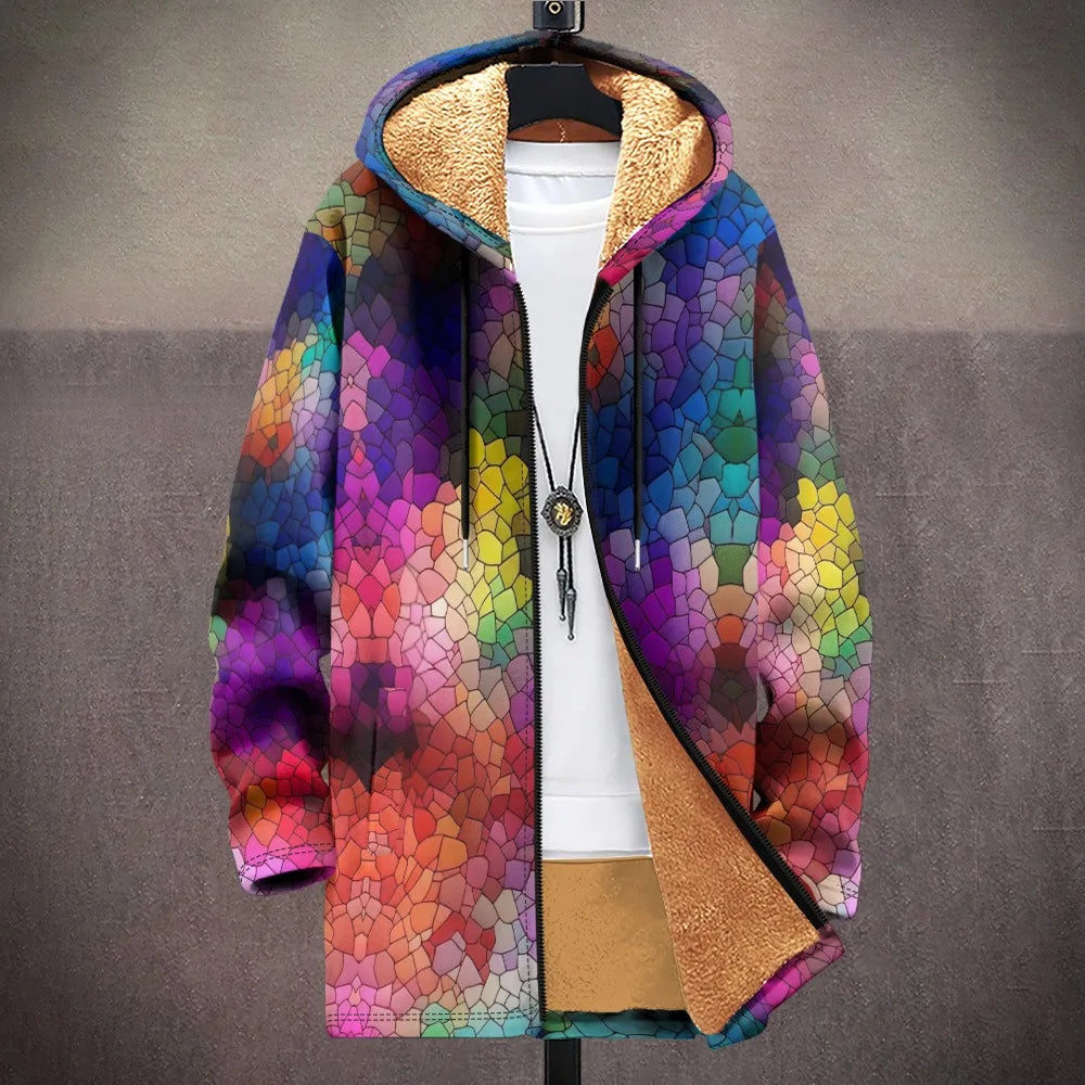 Celeste™ | Stained Glass Fleece-Lined Hooded Coat