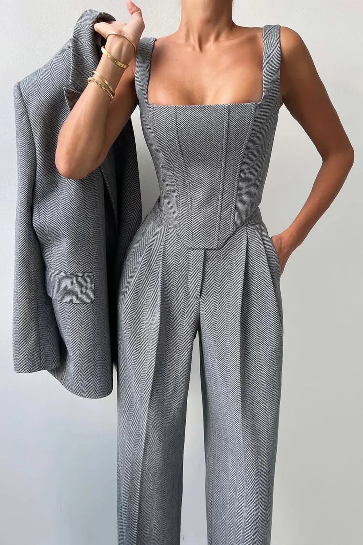 Pilar | Three-Piece Set with Double-Breasted Blazer