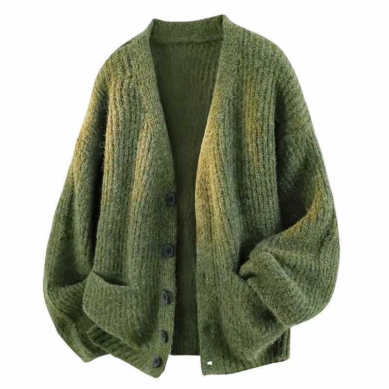 Elliot™ Button-Front V-Neck Knit Sweater