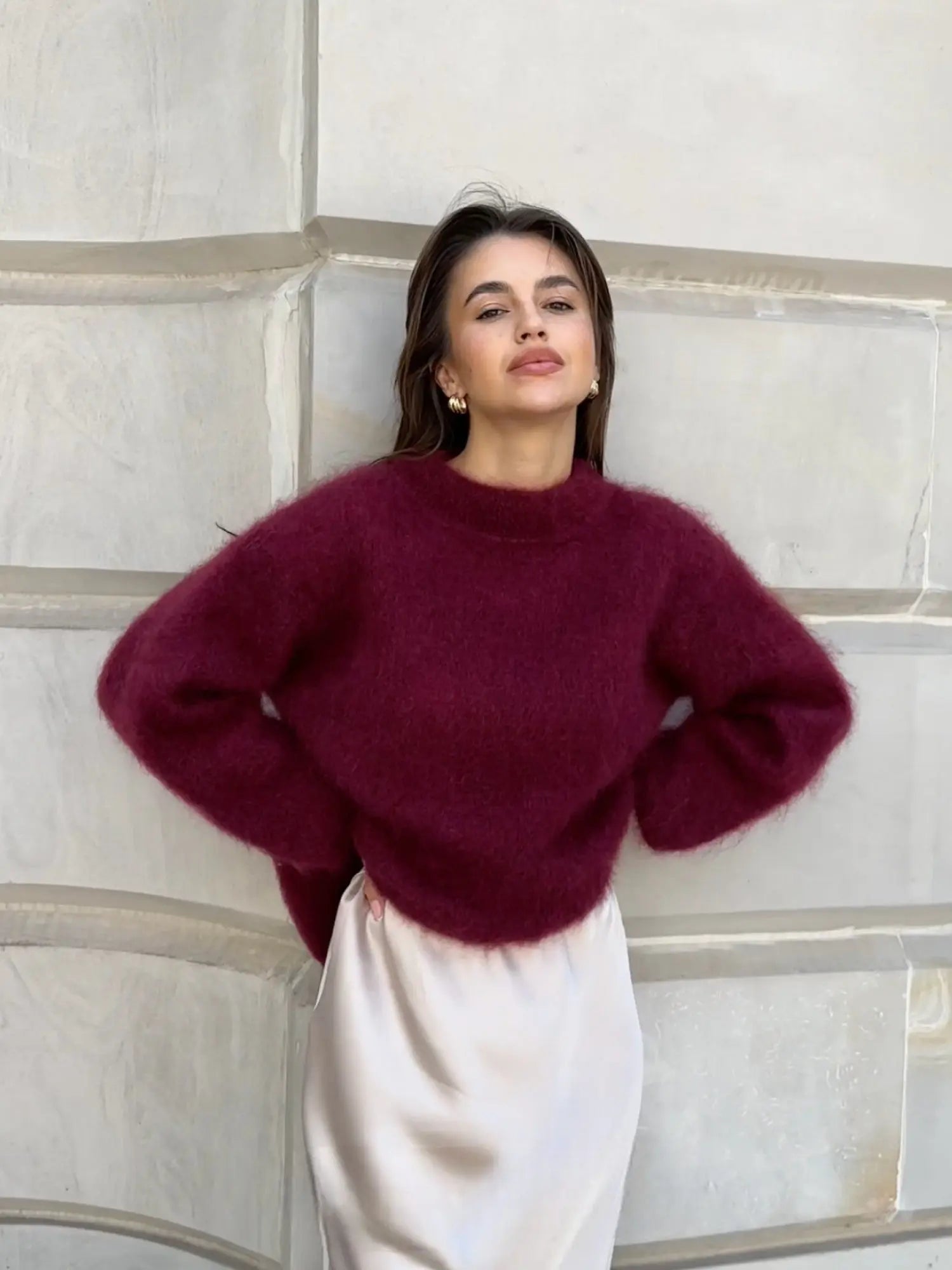 Women's Cozy Elegant Mohair Sweater