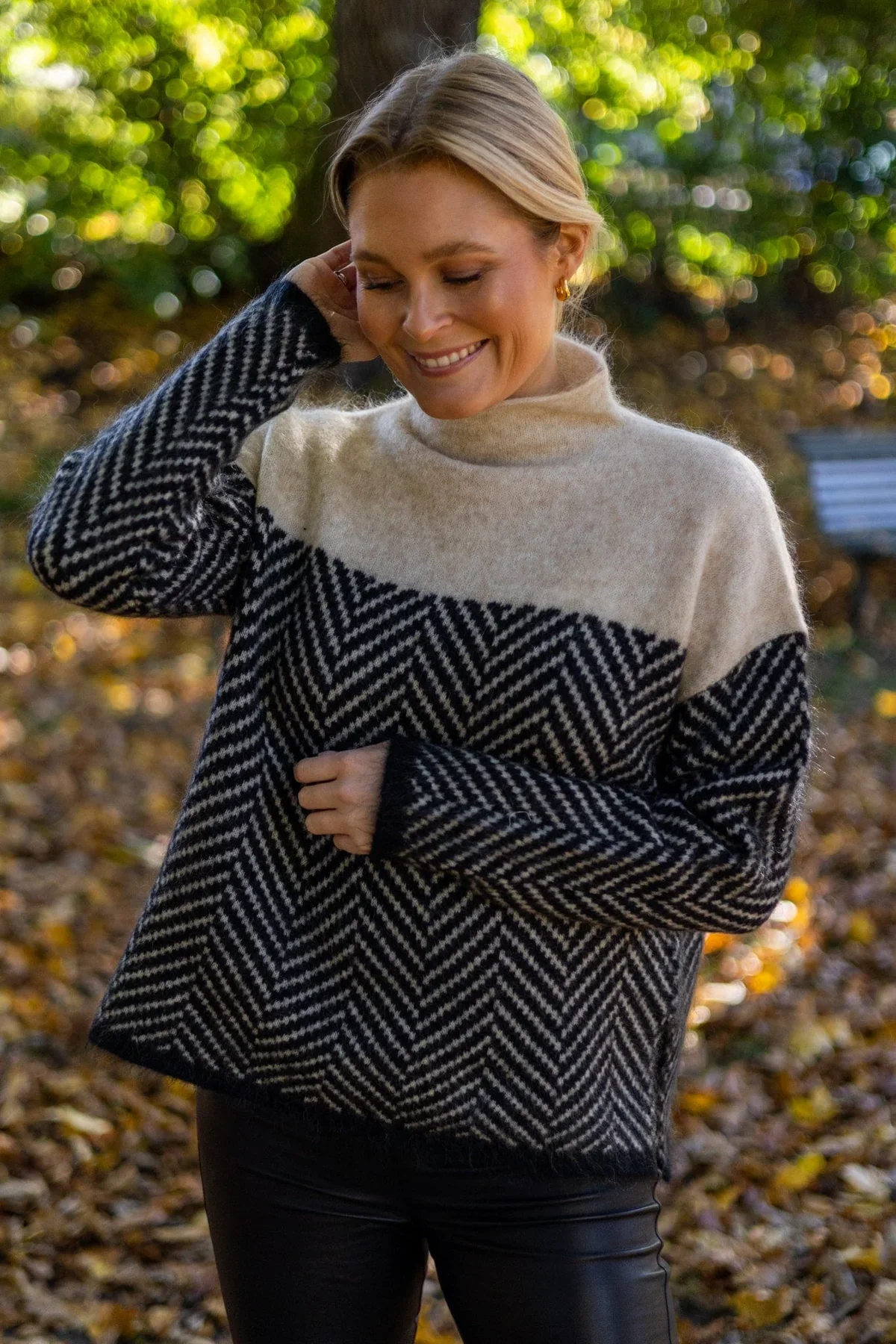 The Eireann Chevron Turtleneck Sweater