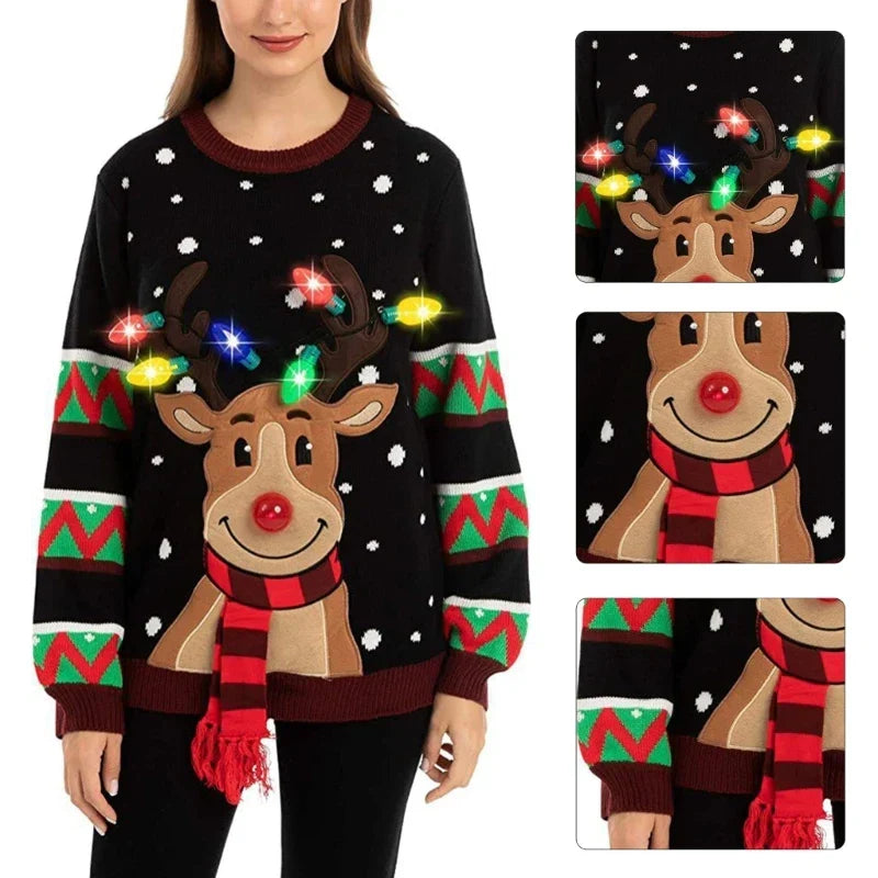 Women's LED Light Up Holiday Sweater Christmas