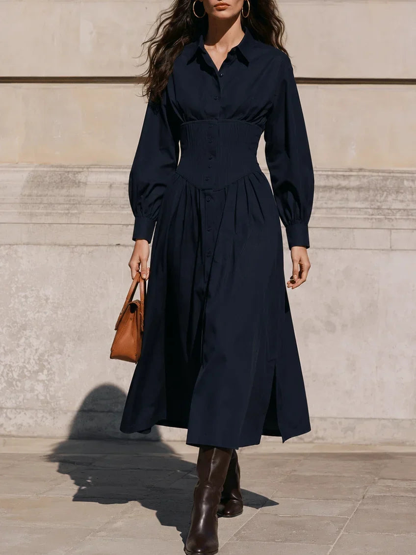 Elise™ | Corset-Waist Midi Dress