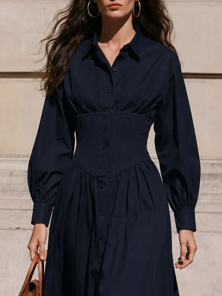 Elise™ | Corset-Waist Midi Dress