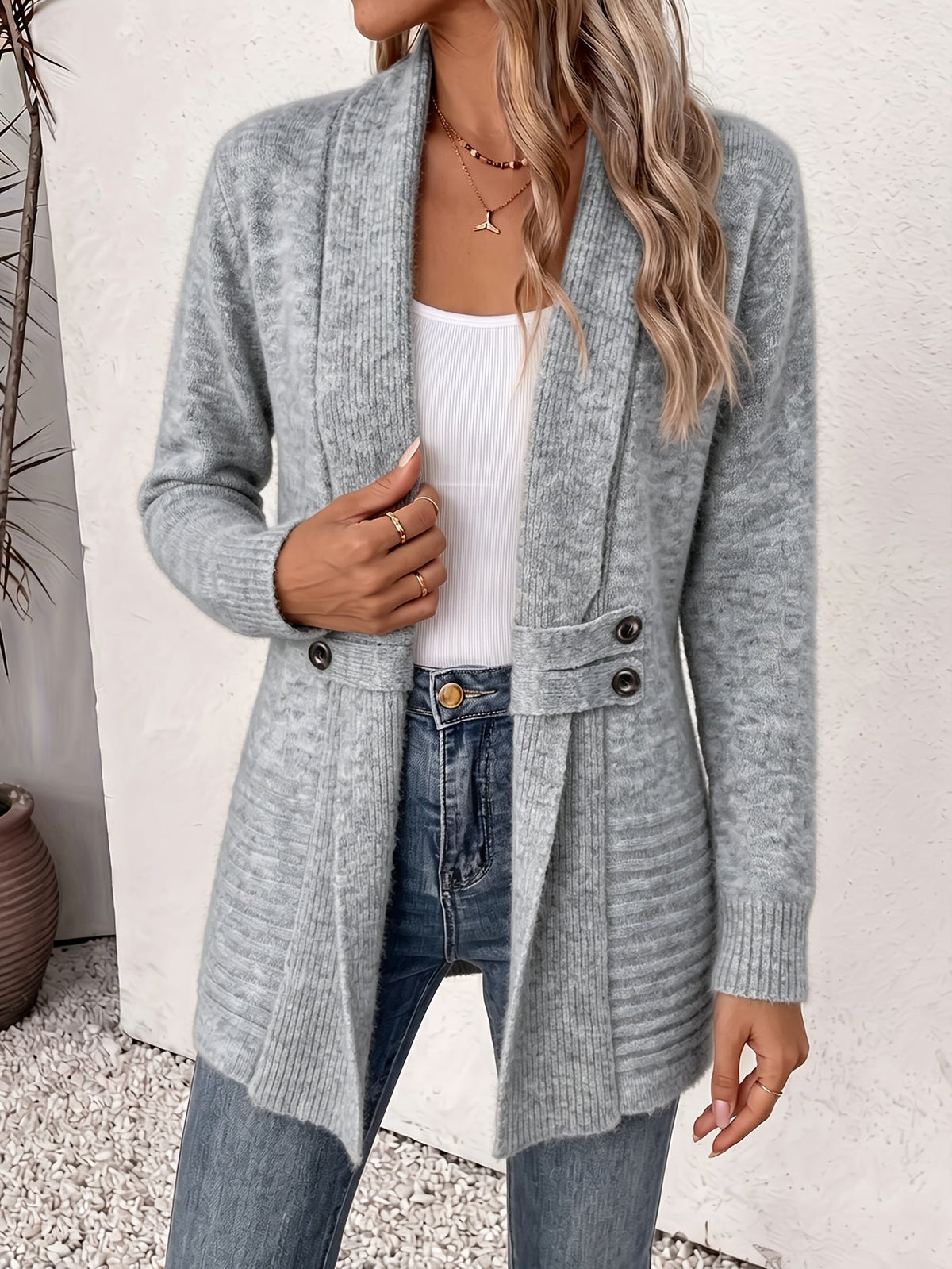 Xalviere™ | Elegant Open-Front Cardigan