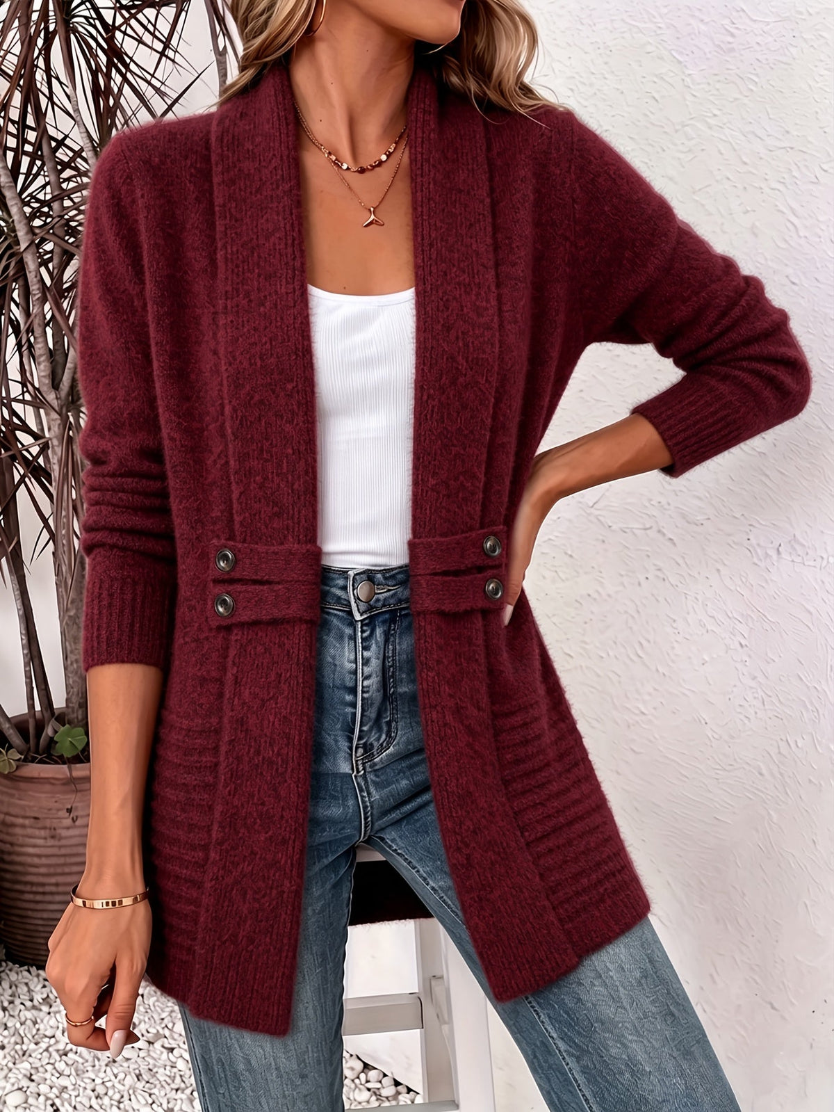 Xalviere™ | Elegant Open-Front Cardigan