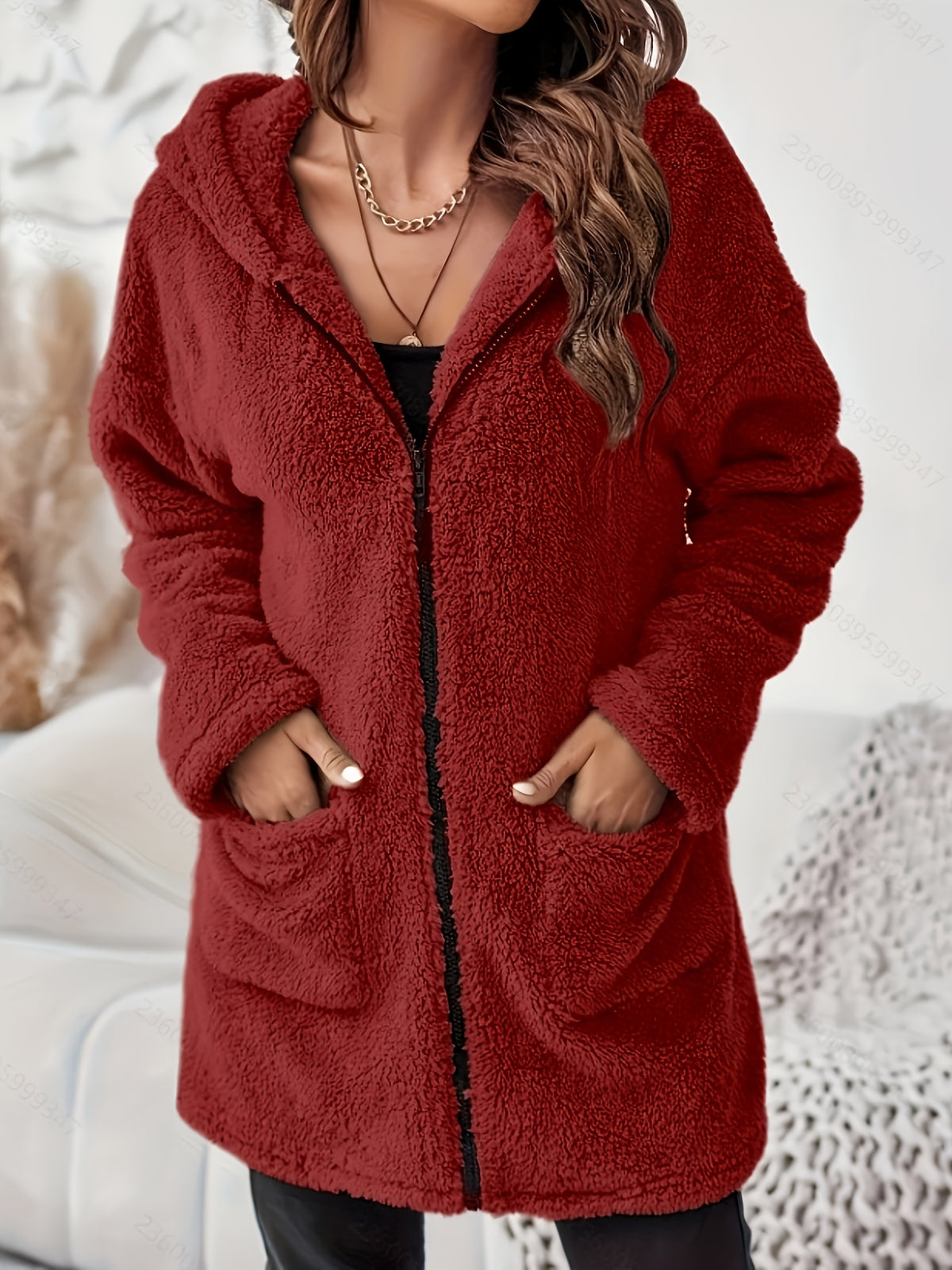 Maren™ Women’s Plus-Size Plush Hooded Coat