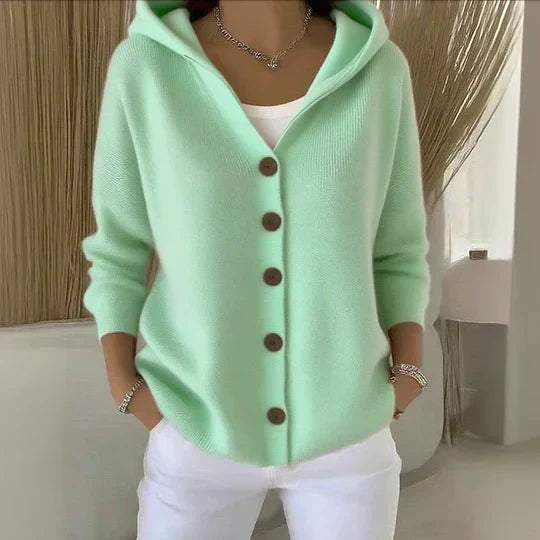 Meryl™ | Hooded Button-Front Knit Cardigan