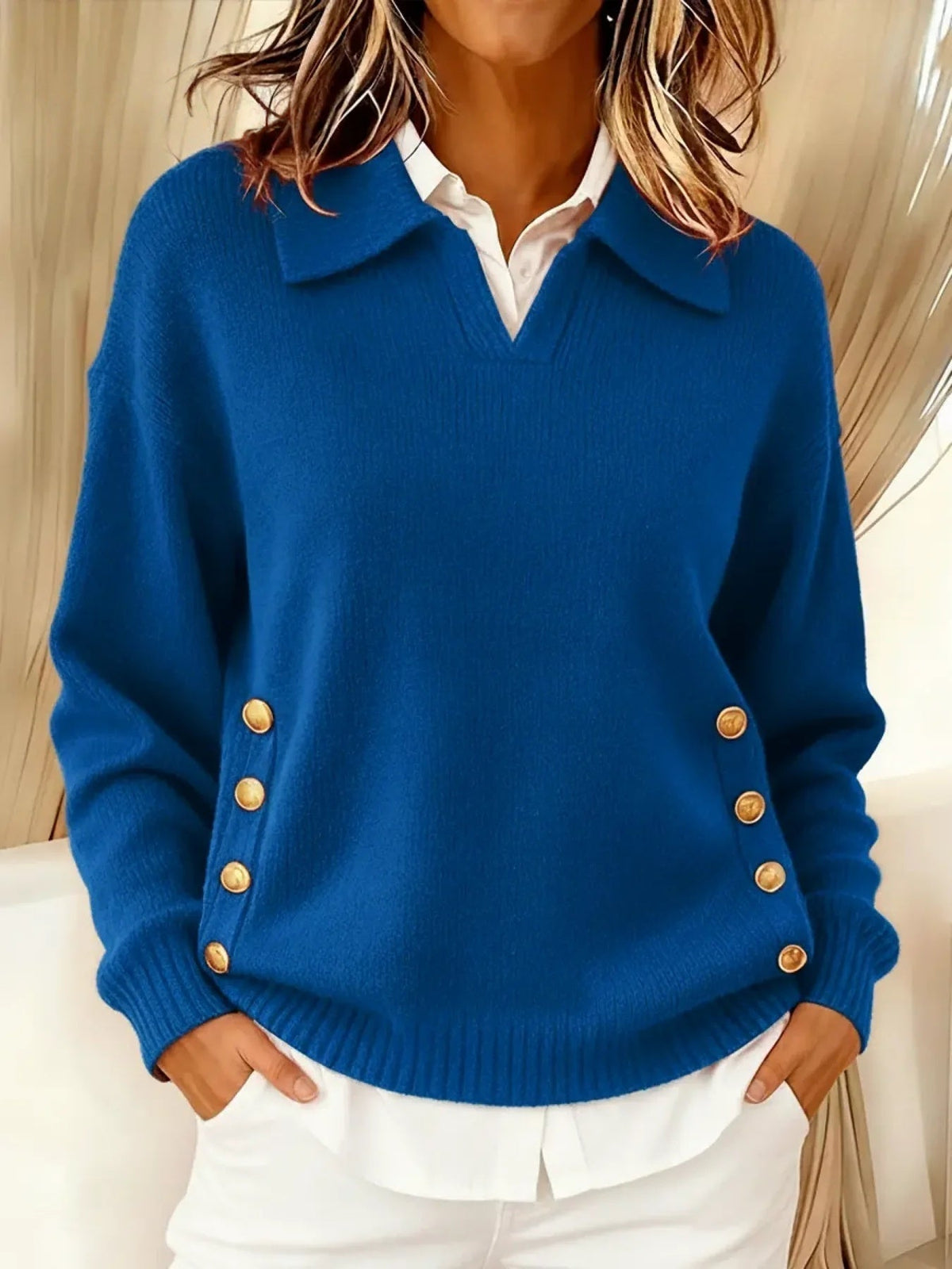 Riley™ | Collared V-Neck Sweater