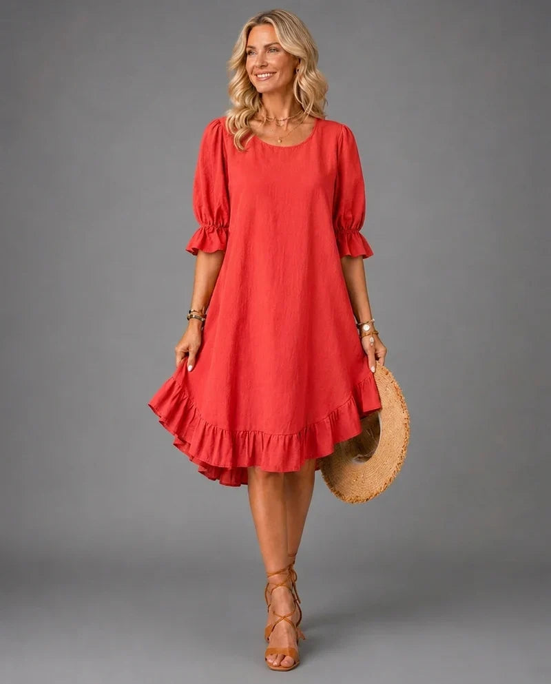 Elira™ | Relaxed Ruffle-Hem Dress
