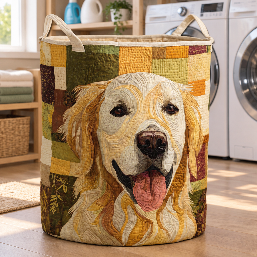 SUNNY | Happy Golden Retriever Laundry Basket