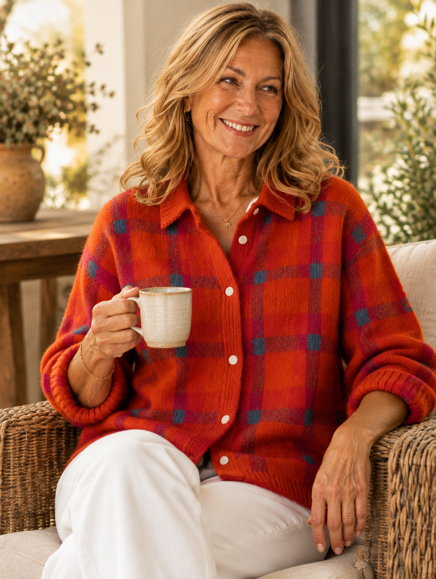 Bernadette™ | Checked Cardigan