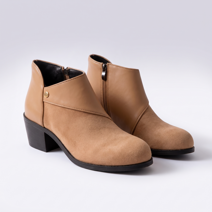 Selvara orthopedic wrap boots, light brown leather, studio product photo