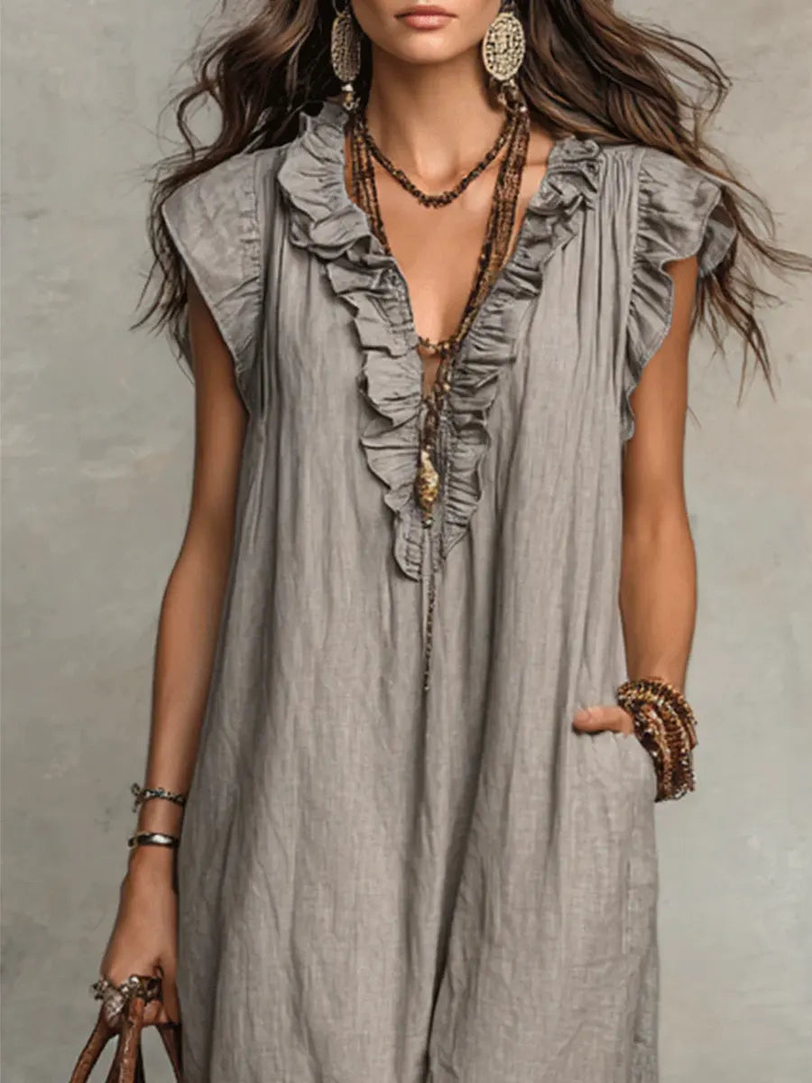 Sienna | Boho Ruffle Maxi Dress