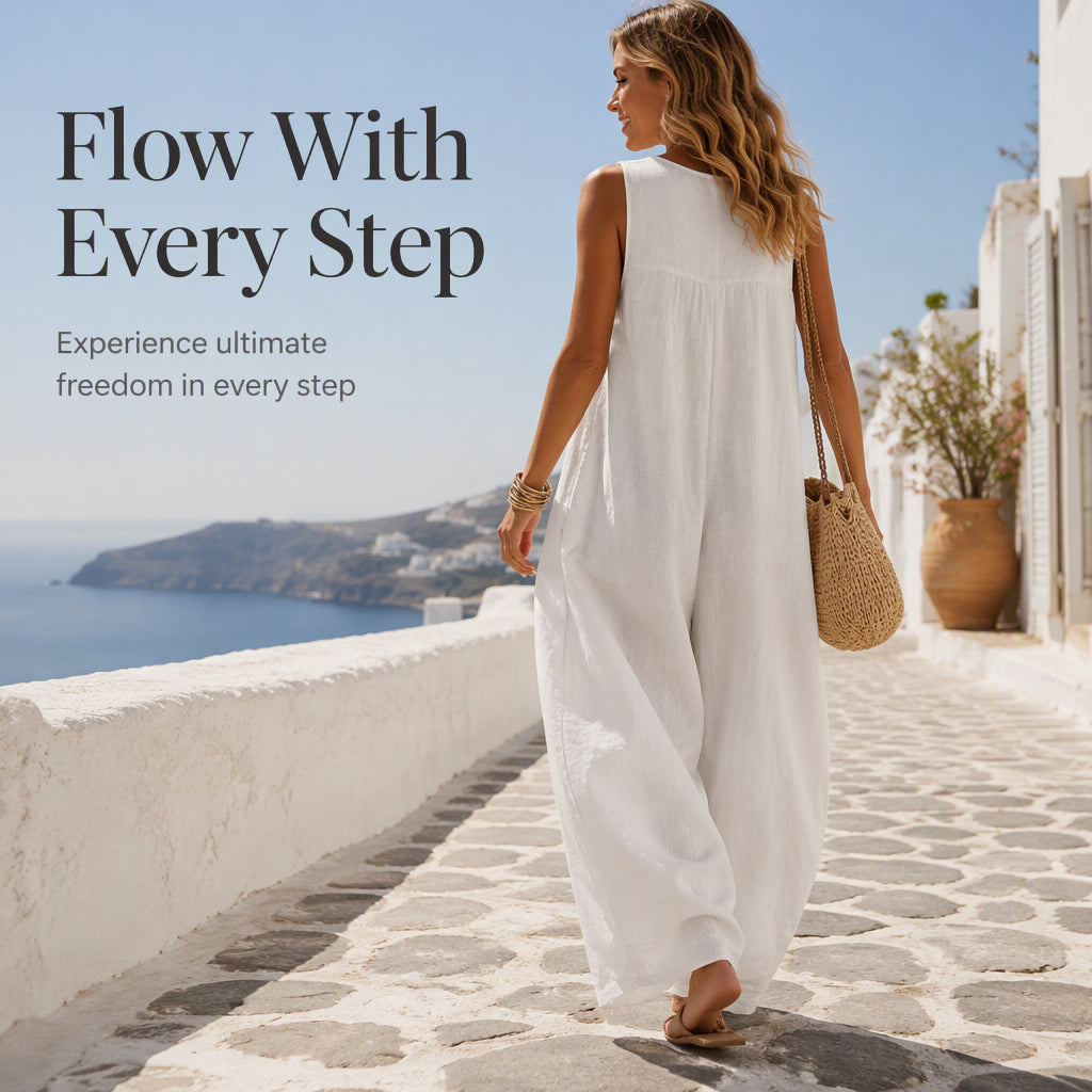 Elara™ | Relaxed Wide-Leg Jumpsuit with Pockets