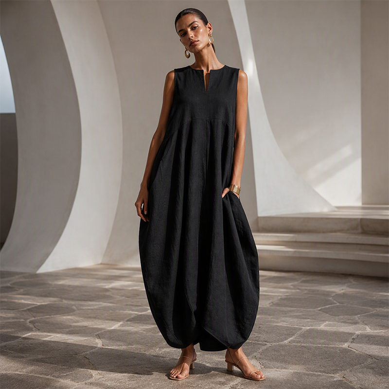 Elara™ | Relaxed Wide-Leg Jumpsuit with Pockets