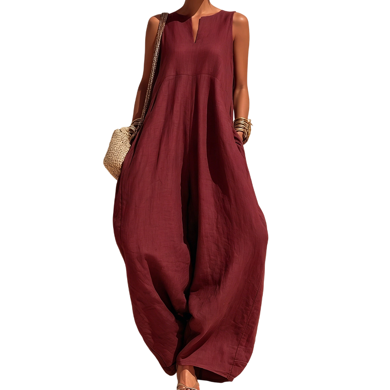 Elara™ | Relaxed Wide-Leg Jumpsuit with Pockets