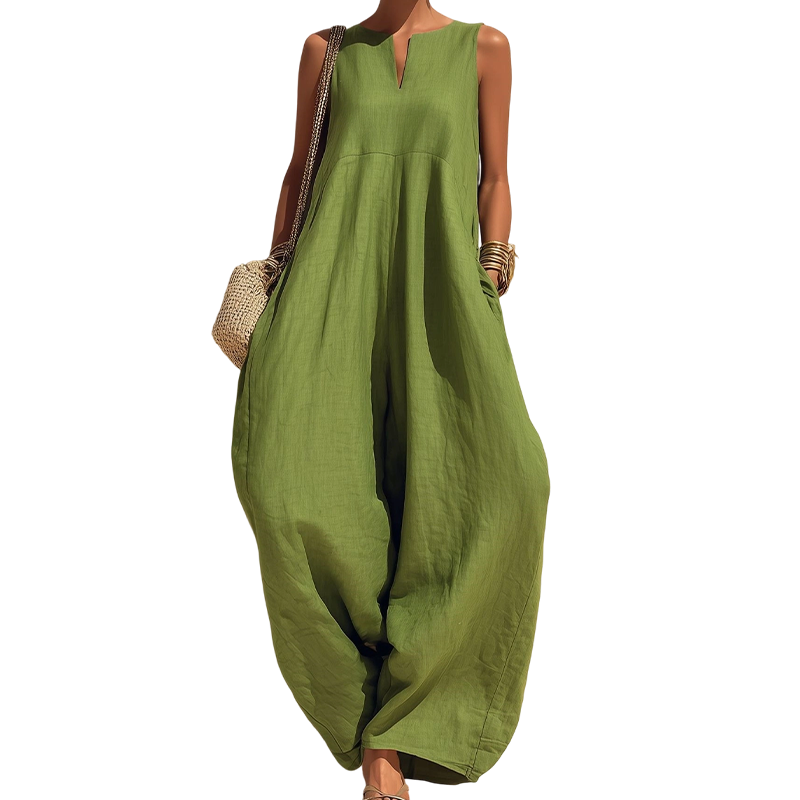 Elara™ | Relaxed Wide-Leg Jumpsuit with Pockets