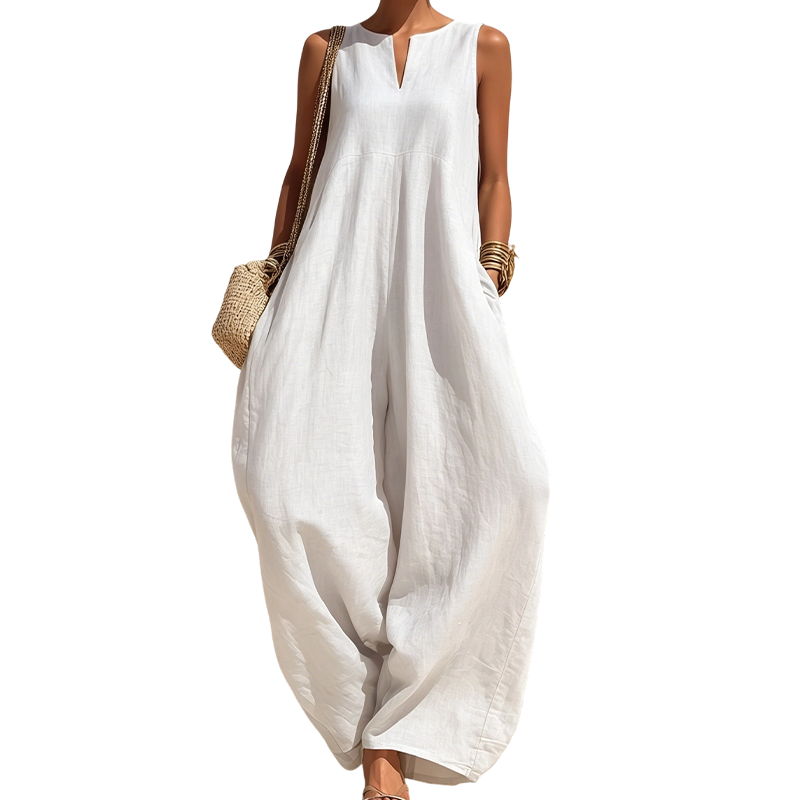 Elara™ | Relaxed Wide-Leg Jumpsuit with Pockets