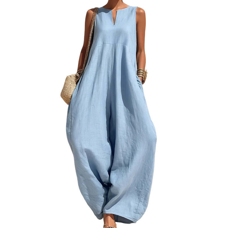 Elara™ | Relaxed Wide-Leg Jumpsuit with Pockets