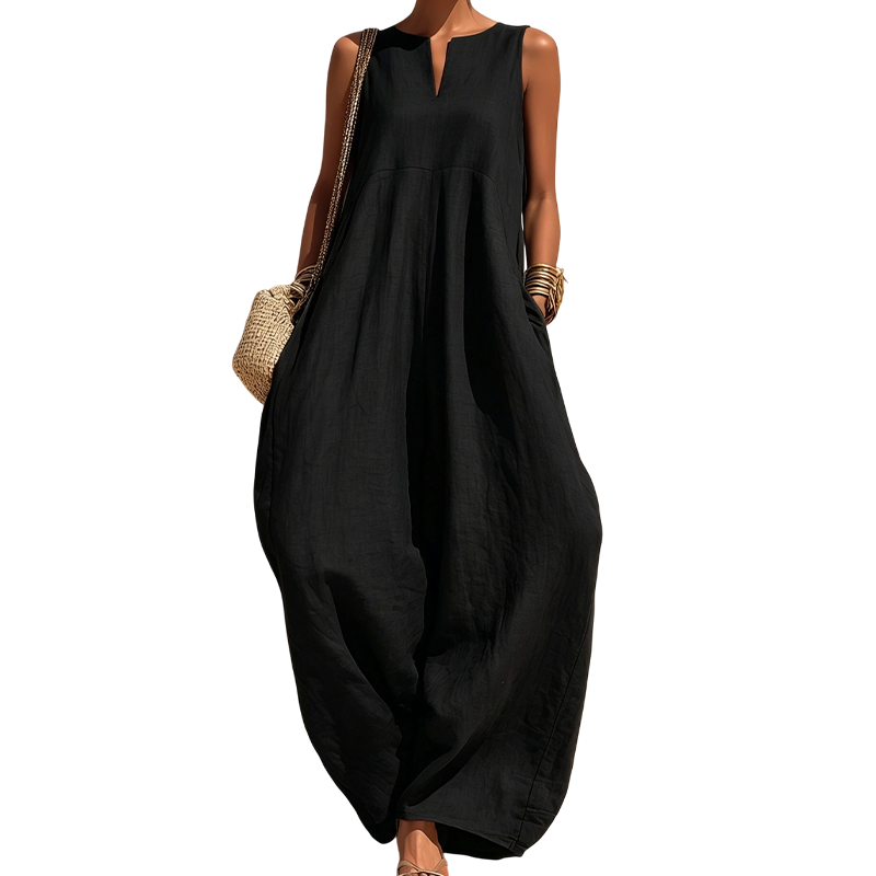 Elara™ | Relaxed Wide-Leg Jumpsuit with Pockets
