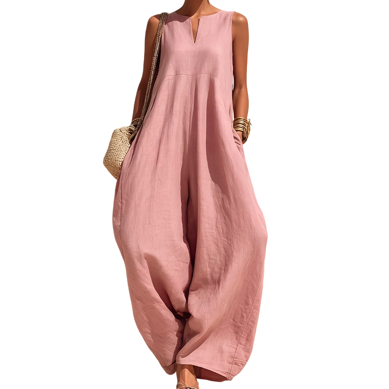 Elara™ | Relaxed Wide-Leg Jumpsuit with Pockets