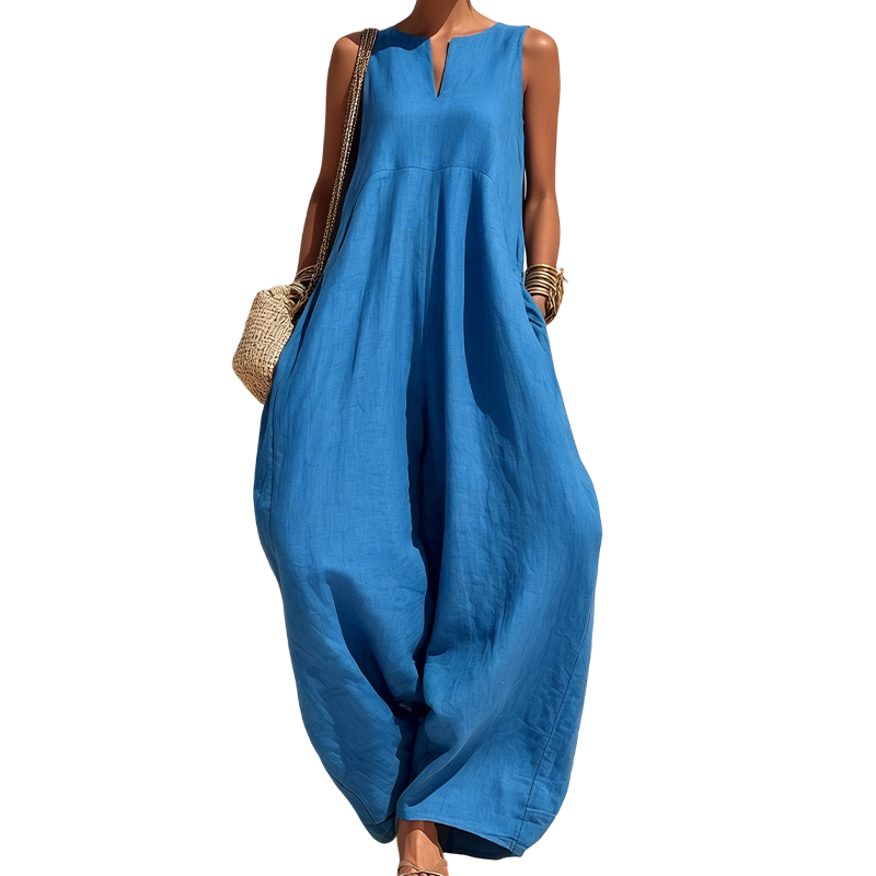 Elara™ | Relaxed Wide-Leg Jumpsuit with Pockets