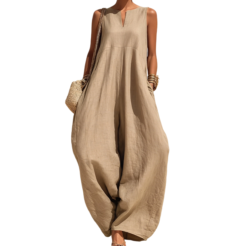 Elara™ | Relaxed Wide-Leg Jumpsuit with Pockets