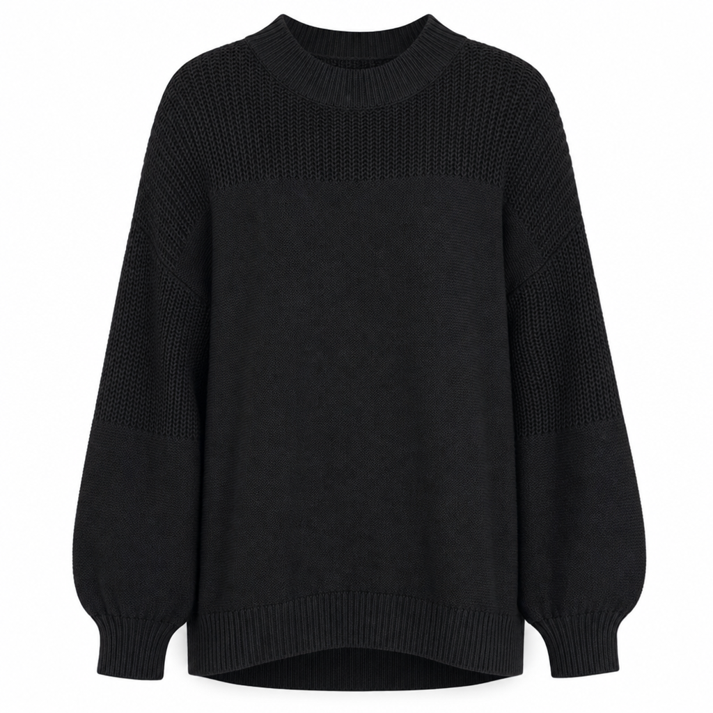 Rosalind™ | Crochet-Shoulder Lantern Sleeve Sweater