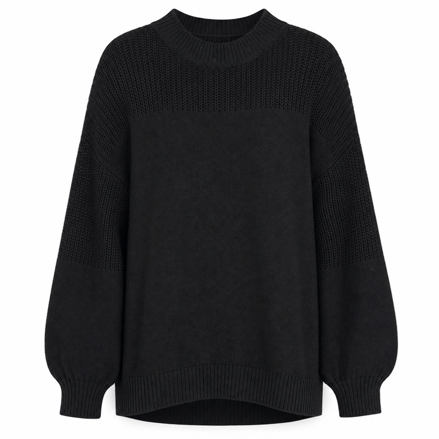 Rosalind™ | Crochet-Shoulder Lantern Sleeve Sweater
