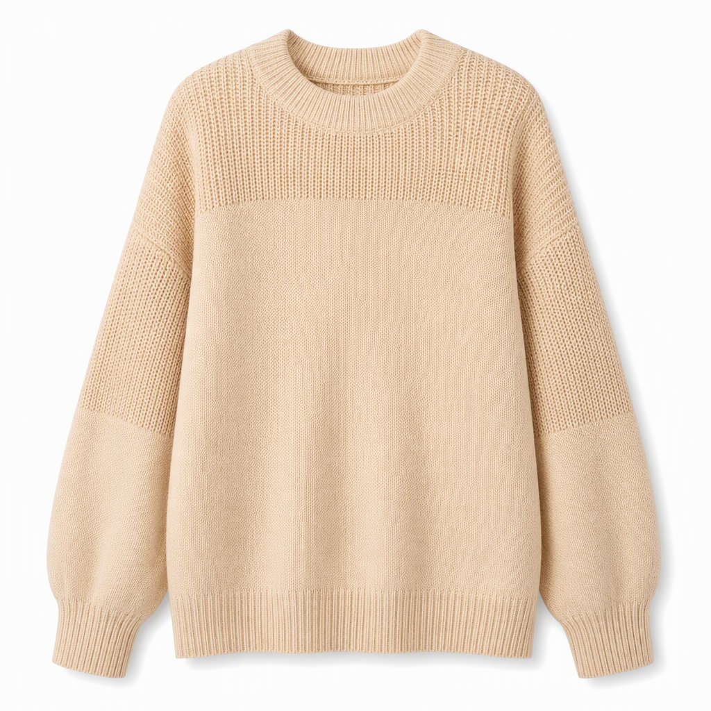 Rosalind™ | Crochet-Shoulder Lantern Sleeve Sweater