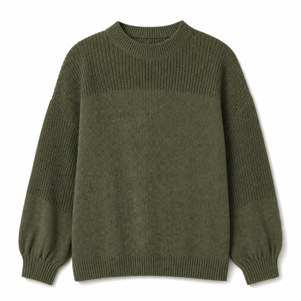 Rosalind™ | Crochet-Shoulder Lantern Sleeve Sweater