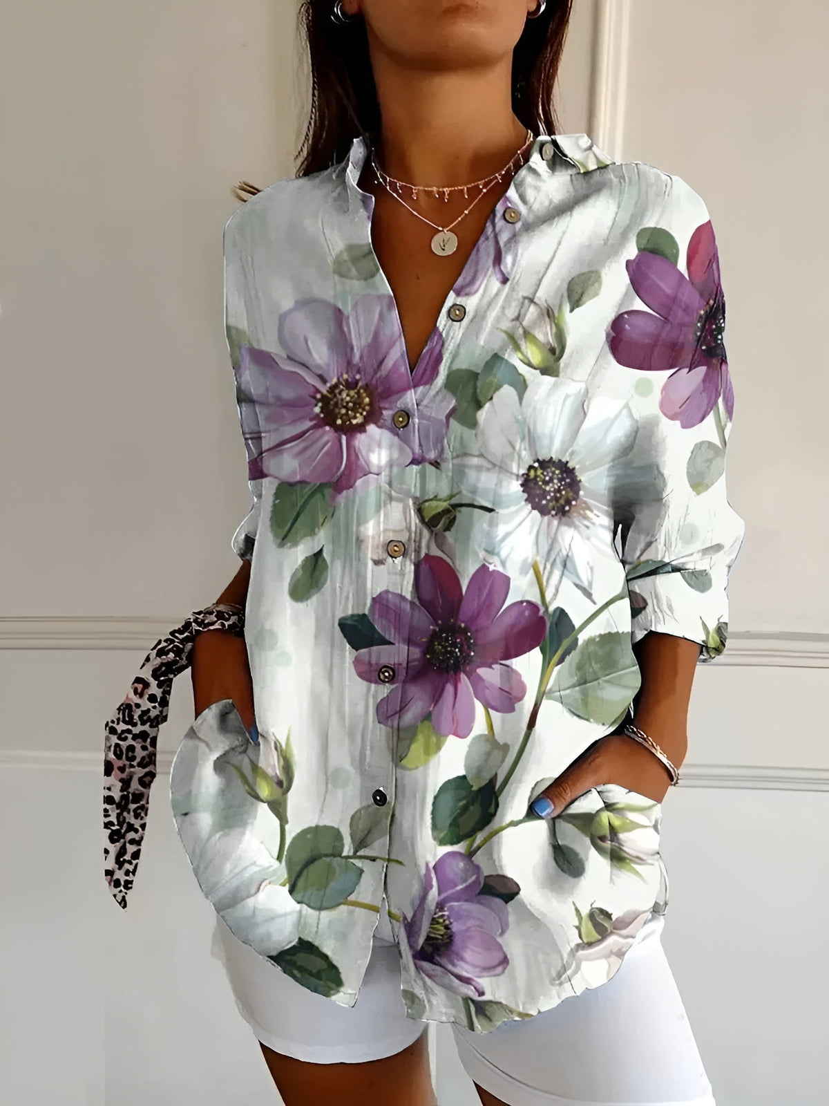 Melodie™ | Elegant Floral Button Shirt